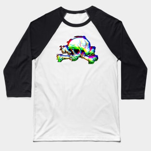 3d skull effect Baseball T-Shirt